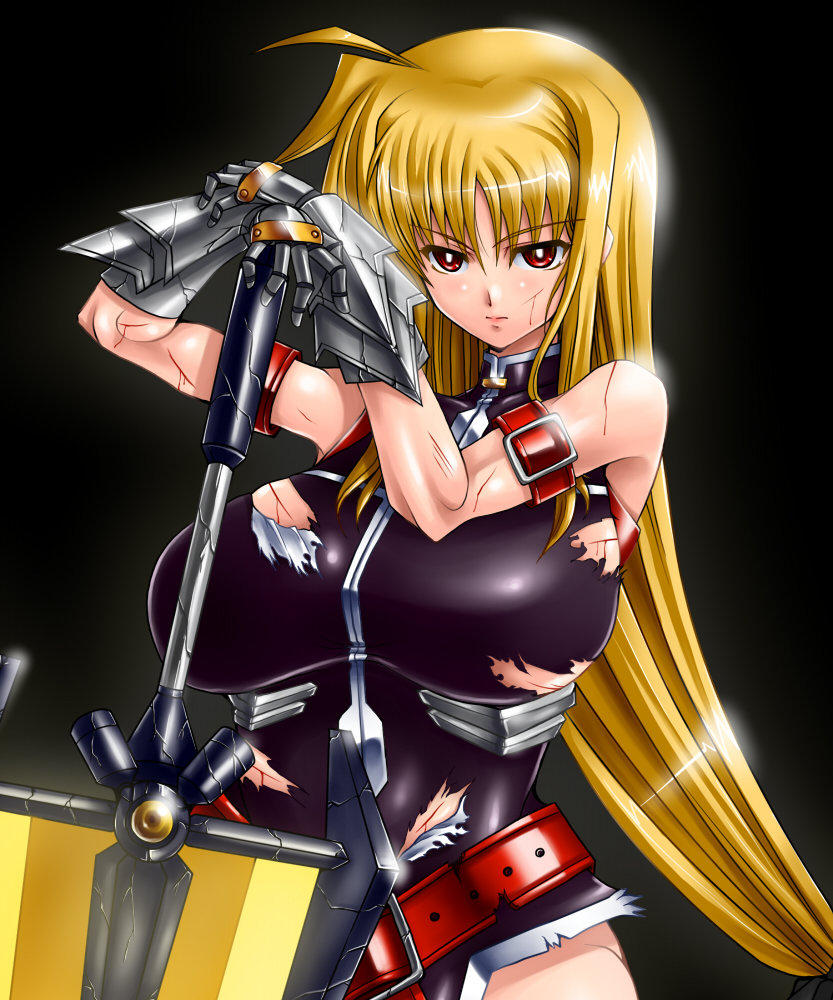 fate testarossa and bardiche (lyrical nanoha and 1 more) drawn by gao_(naodayo)