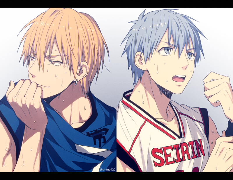 kuroko tetsuya and kise ryouta (kuroko no basuke) drawn by mashima_shima