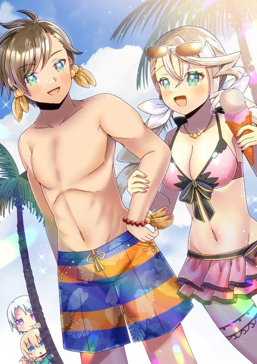 edna, mikleo, alisha diphda, and sorey (tales of and 1 more) drawn by kou_hiyoyo