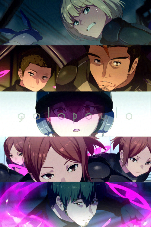 reghindetz, koskero, wen sou, gatlin, ratarykov, and 1 more (world trigger) drawn by echo_(circa)