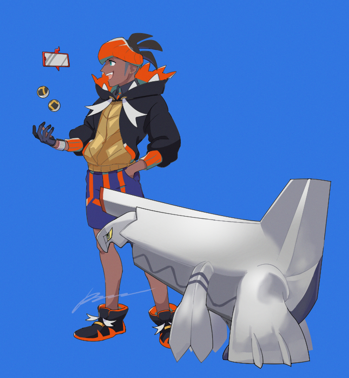 rotom, raihan, rotom phone, and duraludon (pokemon and 1 more) drawn by sagemaru-br