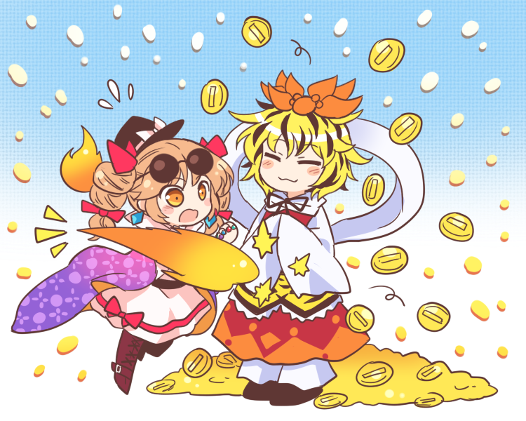toramaru shou and yorigami jo'on (touhou and 1 more) drawn by pote_(ptkan)