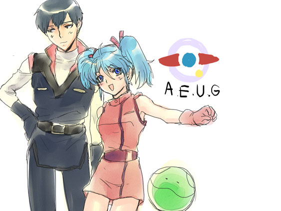 haro, quess paraya, and gyunei guss (gundam and 1 more) drawn by izumi_rion