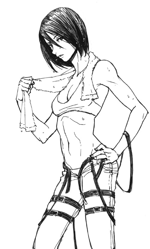 mikasa ackerman (shingeki no kyojin) drawn by yangsalt_(kibkibe)