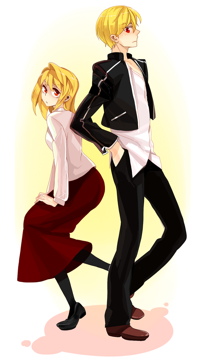 gilgamesh and arcueid brunestud (fate and 3 more) drawn by jakgee