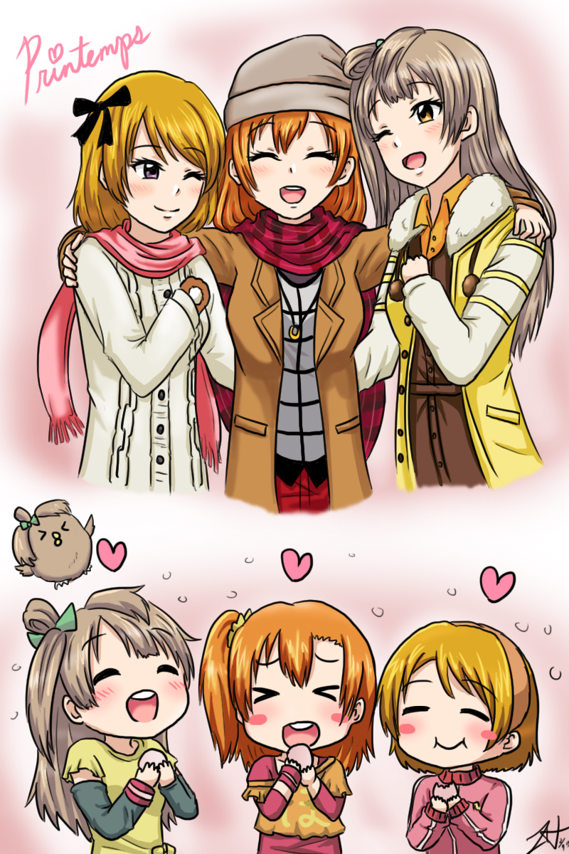 minami kotori, kosaka honoka, and koizumi hanayo (love live! and 1 more) drawn by athyra