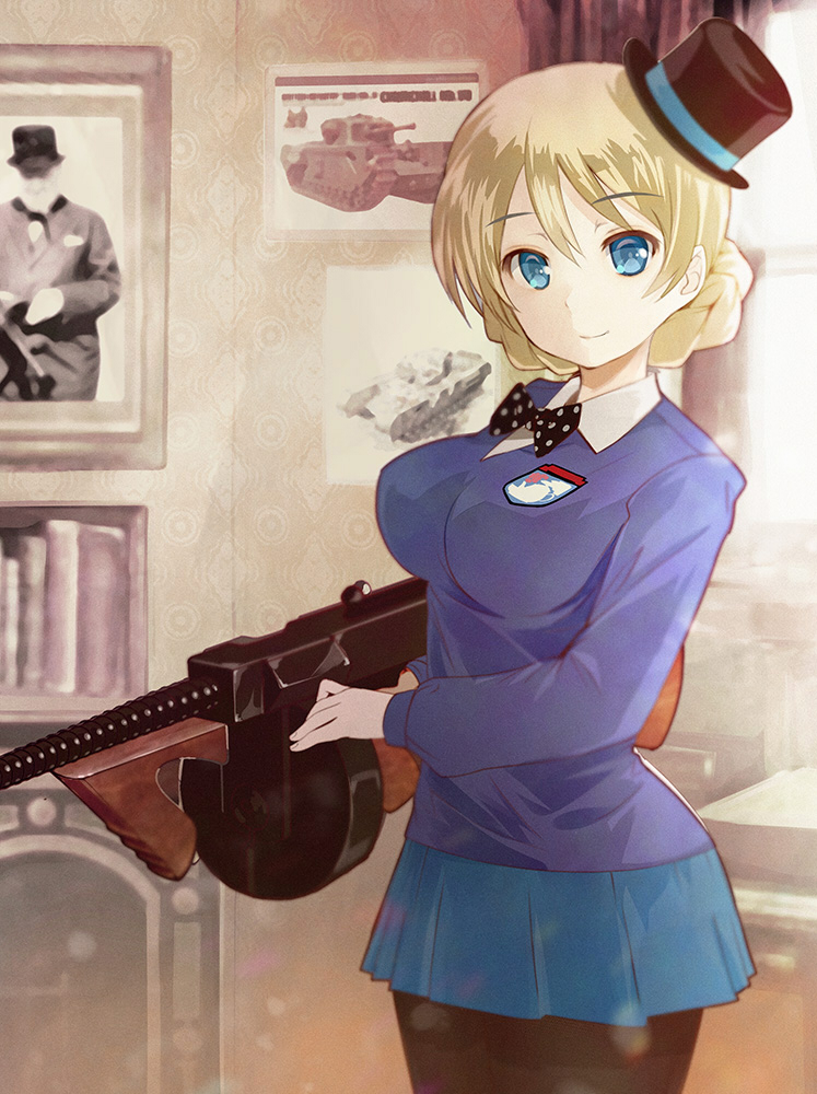 darjeeling and winston churchill (girls und panzer) drawn by yurikuta_tsukumi