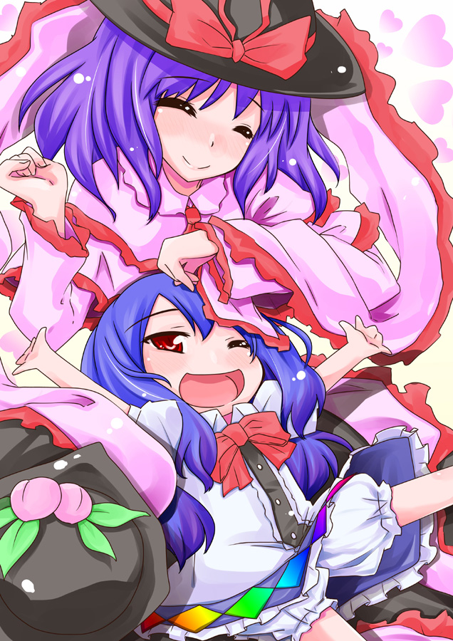 hinanawi tenshi and nagae iku (touhou) drawn by mayuge_inu