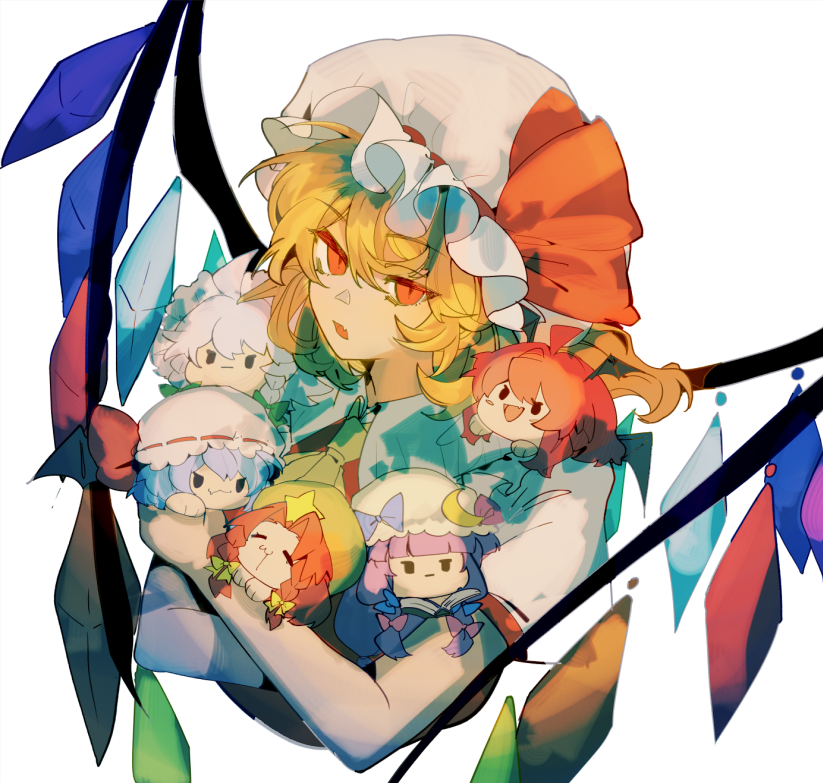 remilia scarlet, flandre scarlet, izayoi sakuya, patchouli knowledge, hong meiling, and 1 more (touhou) drawn by xian_qishui