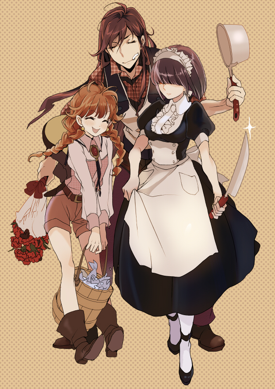 lina inverse, luna inverse, and lina's father (slayers) drawn by jobo_(isi88)