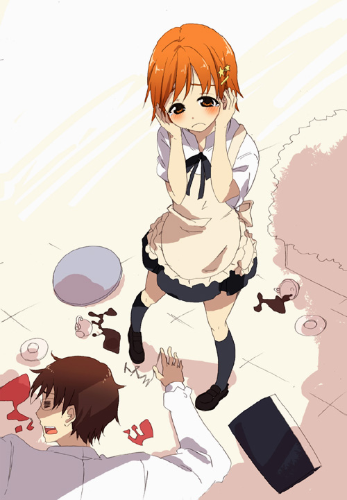 inami mahiru and takanashi souta (working!!) drawn by hamayumiba_sou