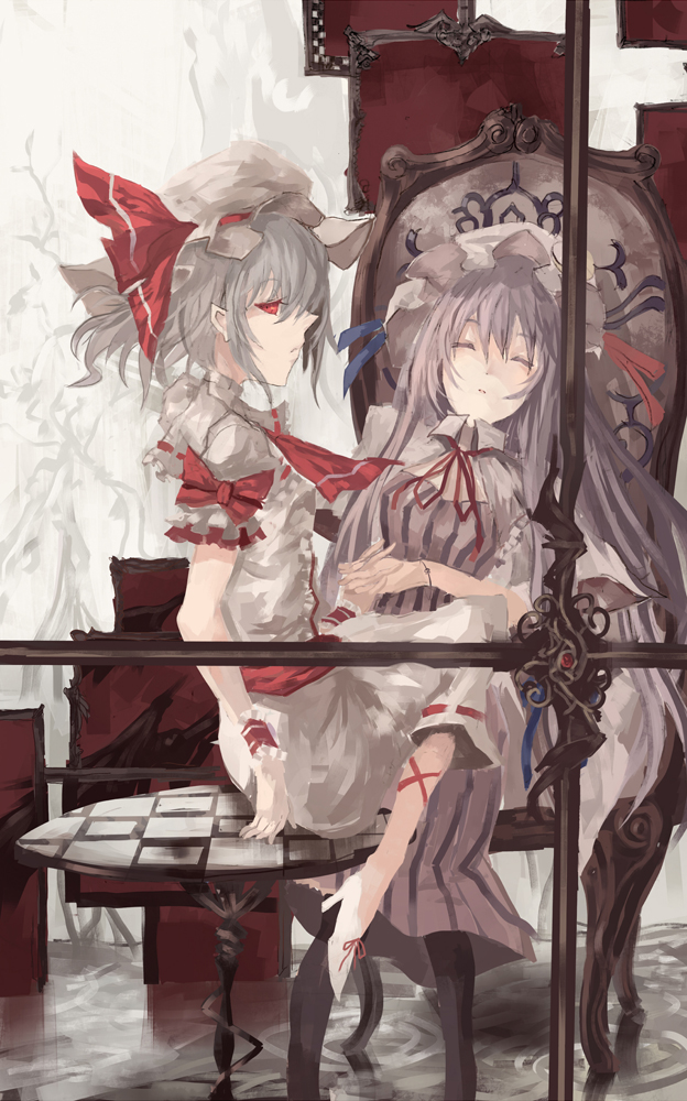 remilia scarlet and patchouli knowledge (touhou) drawn by makai_no_juumin
