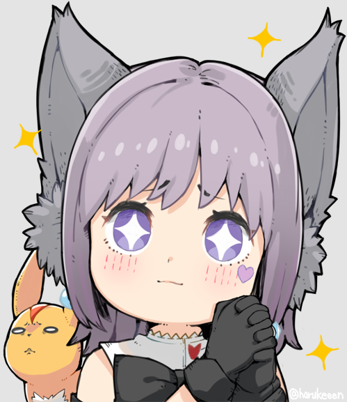 warrior of light and carbuncle (final fantasy and 1 more) drawn by haruken