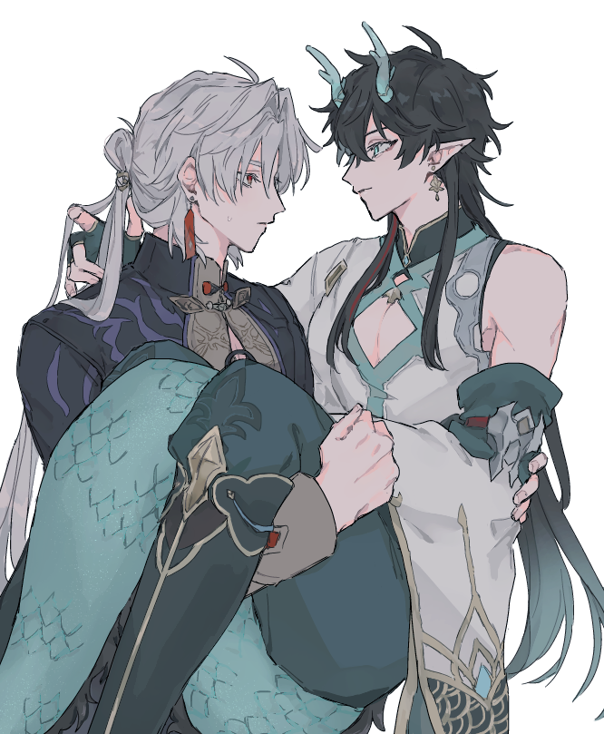 dan heng, blade, and yingxing (honkai and 1 more) drawn by t_tenhsr