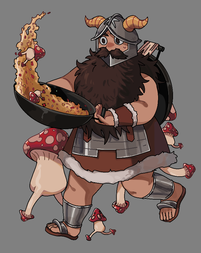 senshi and walking mushroom (dungeon meshi) drawn by rosy_(rosygloomart)
