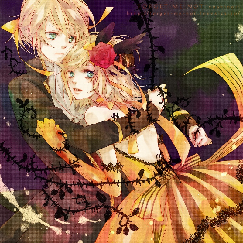 kagamine rin, kagamine len, riliane lucifen d'autriche, and allen avadonia (vocaloid and 2 more) drawn by yoshinori_(fmn)