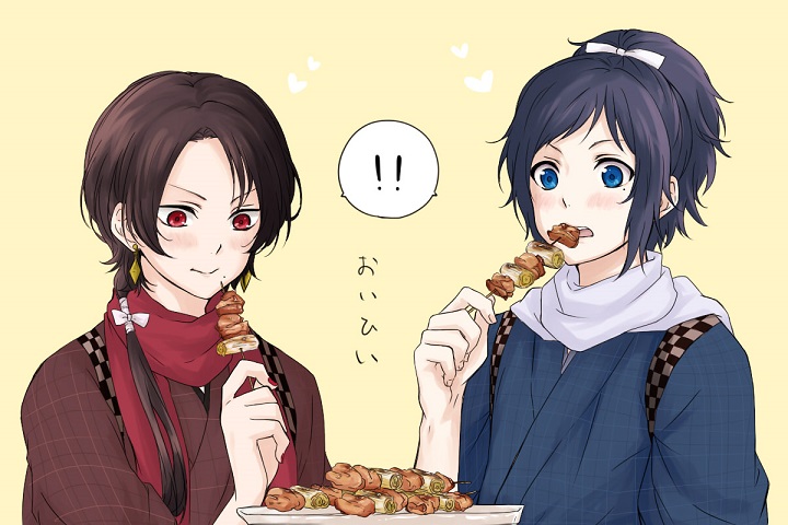 kashuu kiyomitsu and yamato-no-kami yasusada (touken ranbu) drawn by yamazaki_mitsuko