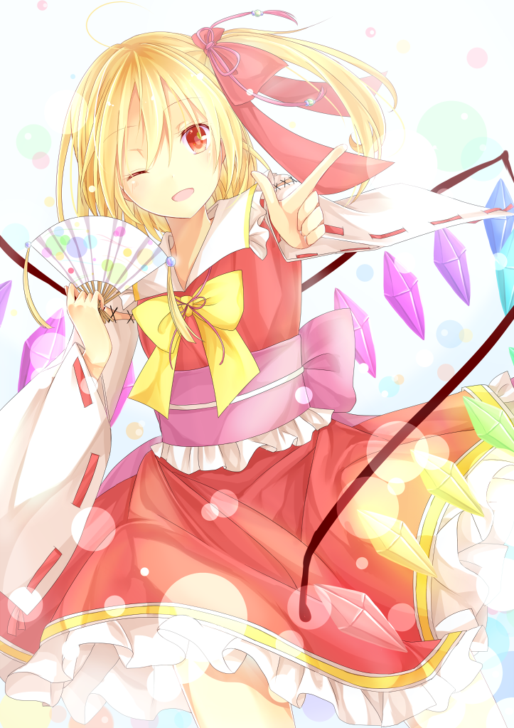 hakurei reimu and flandre scarlet (touhou) drawn by suteneko._(suteneko1998)
