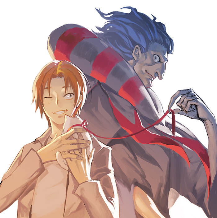 gilles de rais and uryuu ryuunosuke (fate and 1 more) drawn by narrator_(nobody)