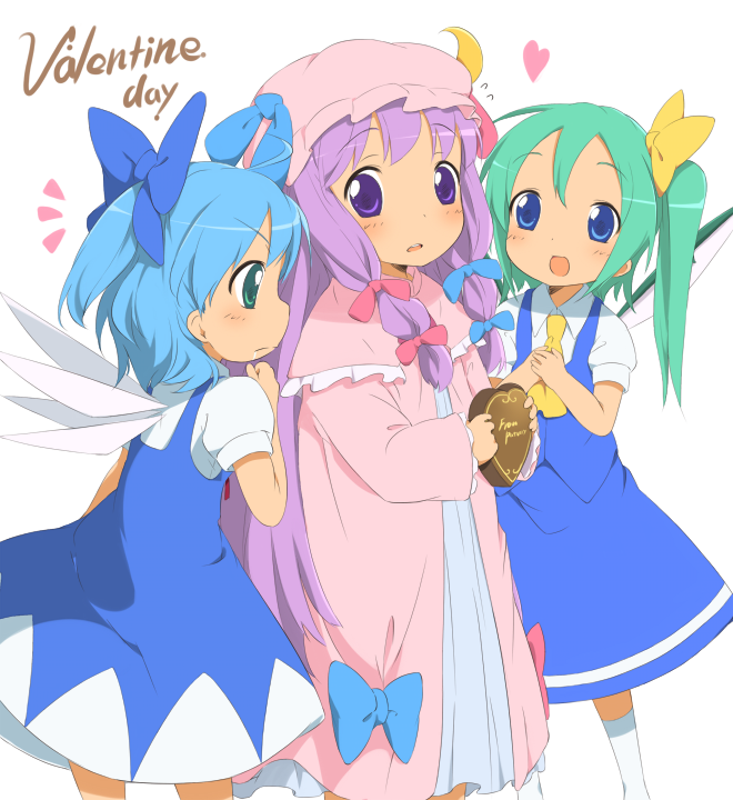 cirno, patchouli knowledge, and daiyousei (touhou) drawn by kareha_aki