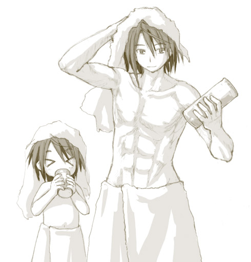 negi springfield and nagi springfield (mahou sensei negima!) drawn by kasuga_yukihito