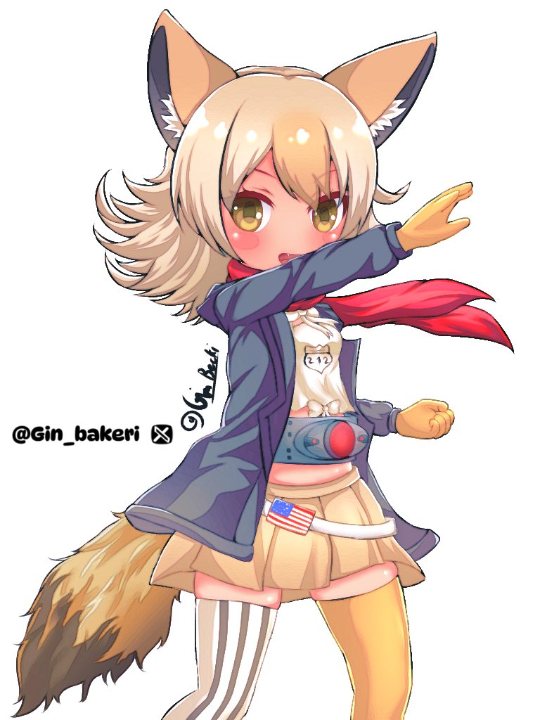 coyote (kemono friends and 2 more) drawn by gin_bakery