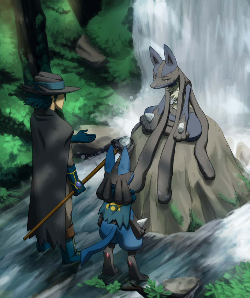 lucario and sir aaron (pokemon and 2 more) drawn by joeadok