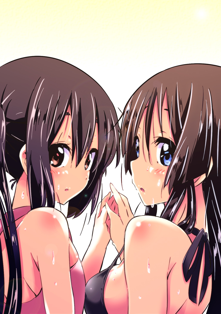 akiyama mio and nakano azusa (k-on!) drawn by kurou_(quadruple_zero)
