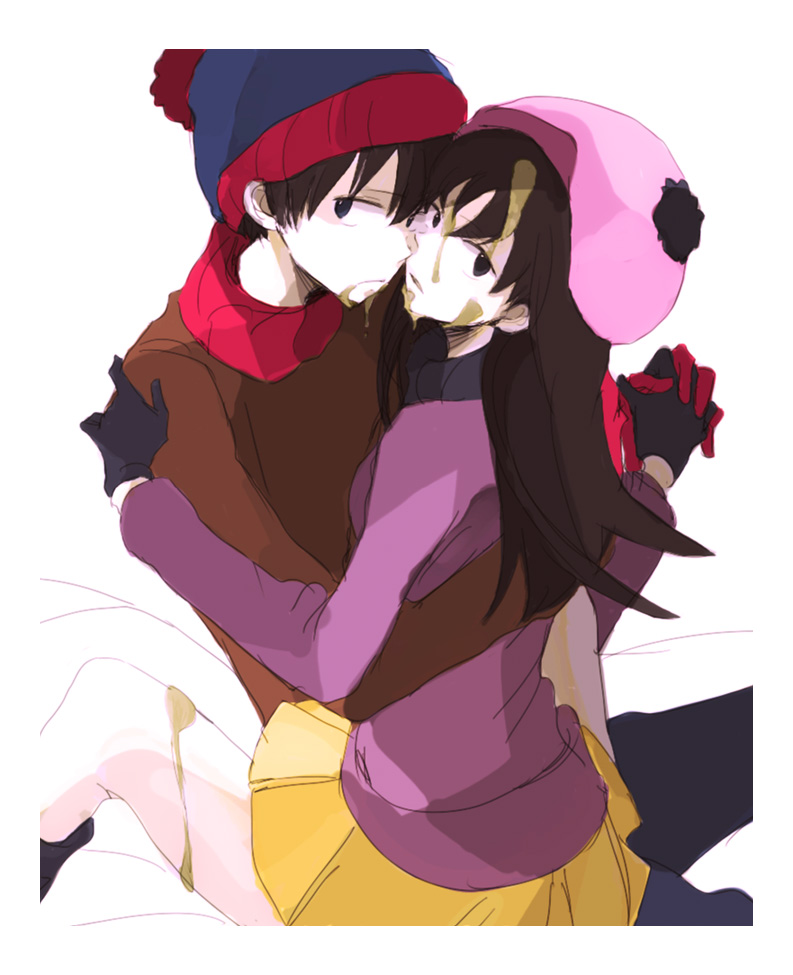 stan marsh and wendy testaburger (south park) drawn by tsu_da