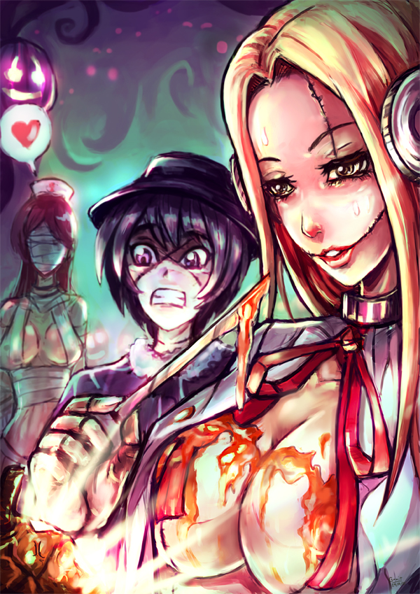 madaraki fran, madaraki veronica, and adorea (franken fran) drawn by kachima