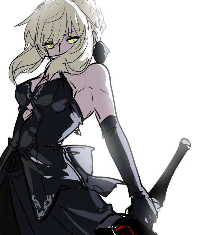 artoria pendragon and saber alter (fate and 1 more) drawn by ayanolity