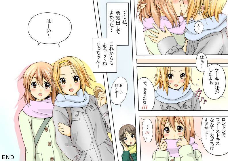 akiyama mio, hirasawa yui, and tainaka ritsu (k-on!) drawn by sawanatsu_mikan