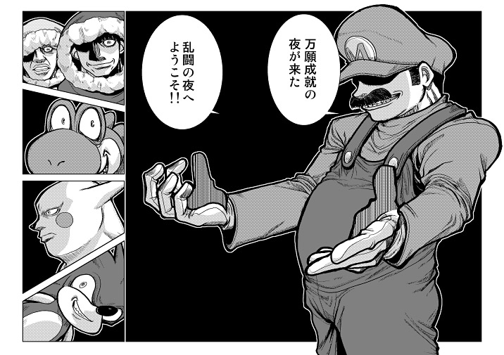 pikachu, mario, sonic the hedgehog, yoshi, nana, and 1 more (pokemon and 5 more) drawn by mikagami_hiyori