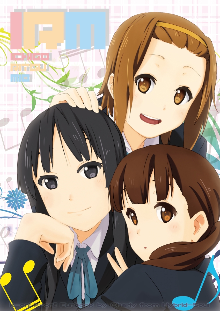 akiyama mio, tainaka ritsu, and wakaouji ichigo (k-on!) drawn by zasshu_tamashii