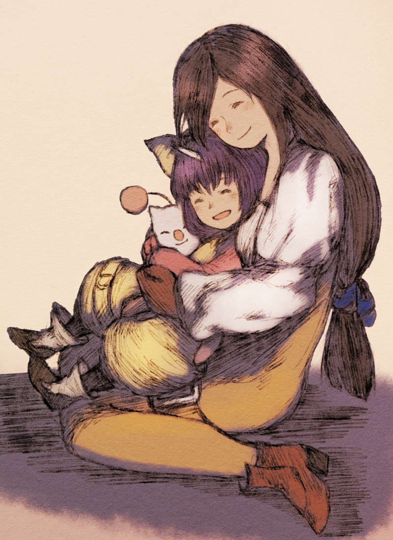 moogle, garnet til alexandros xvii, eiko carol, and mog (final fantasy and 1 more) drawn by maeka_(kumaekake)