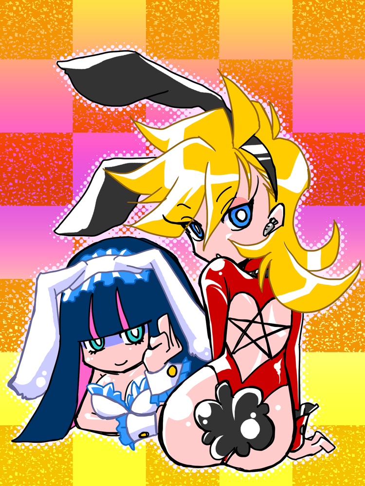 stocking and panty (panty & stocking with garterbelt) drawn by chaka_tekin