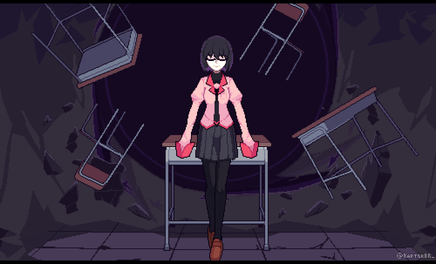 oshino ougi and the darkness (monogatari and 1 more) drawn by raptorbr
