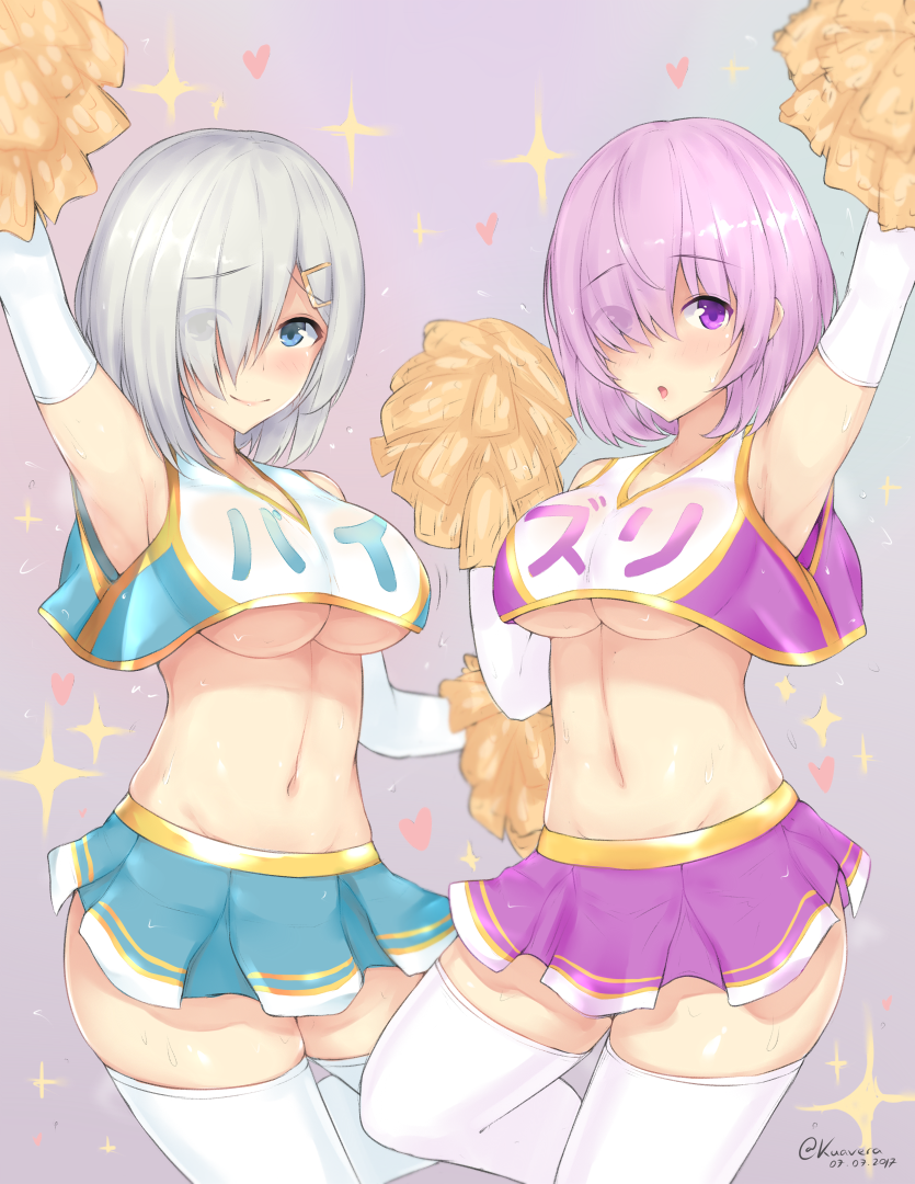 mash kyrielight and hamakaze (kantai collection and 2 more) drawn by kuavera