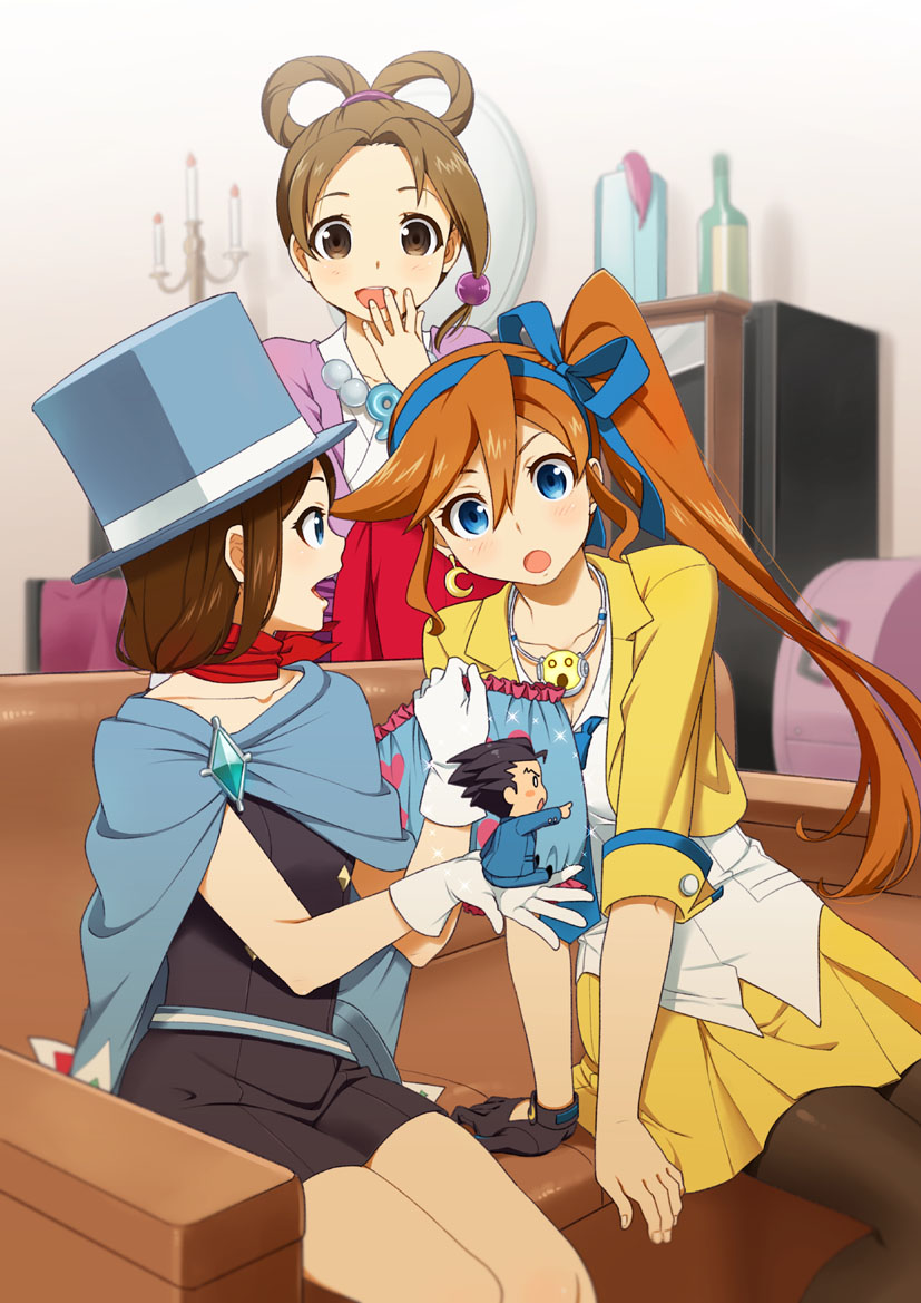 phoenix wright, trucy wright, athena cykes, and pearl fey (ace attorney and 1 more) drawn by mattaku_mousuke