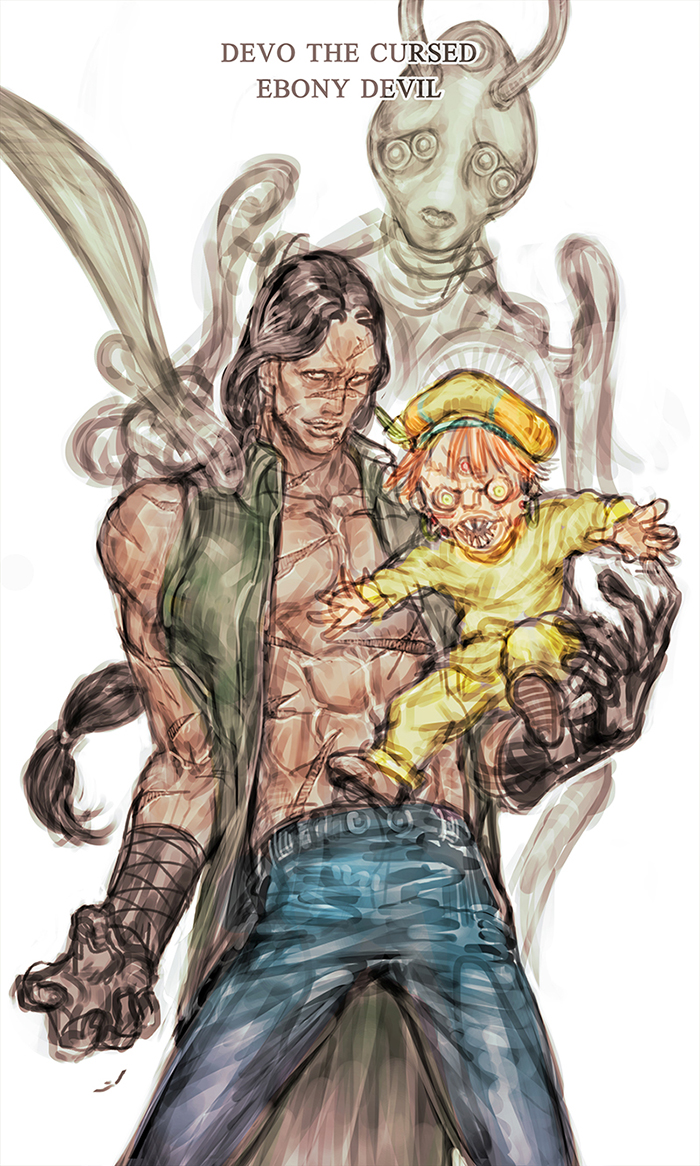 devo and ebony devil (jojo no kimyou na bouken and 1 more) drawn by gap_(pdmng)