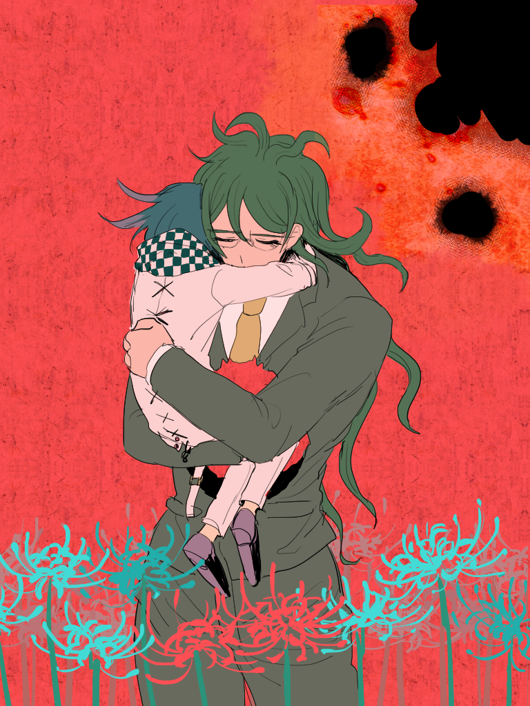 oma kokichi and gokuhara gonta (danganronpa and 1 more) drawn by sarami_(sa_rami30)