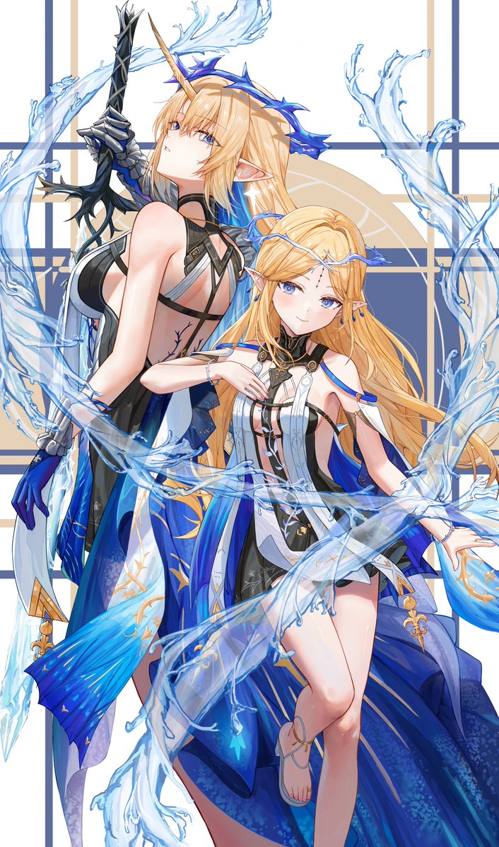 cartethyia and fleurdelys (wuthering waves) drawn by kaze_22