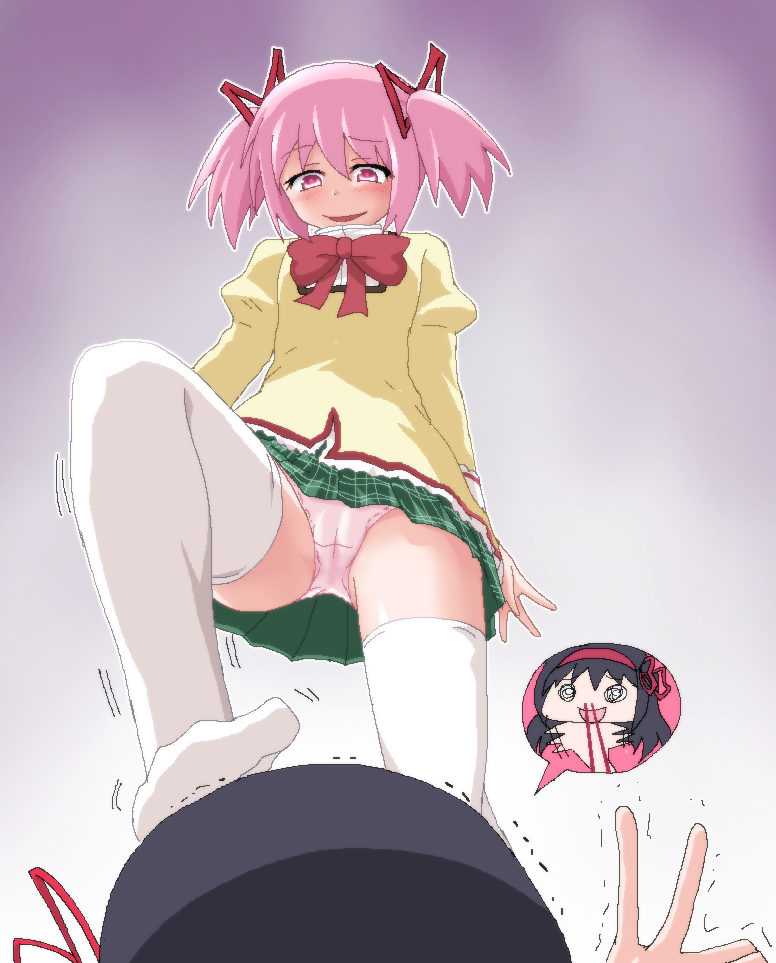 akemi homura and kaname madoka (mahou shoujo madoka magica) drawn by hayashiya_zankurou