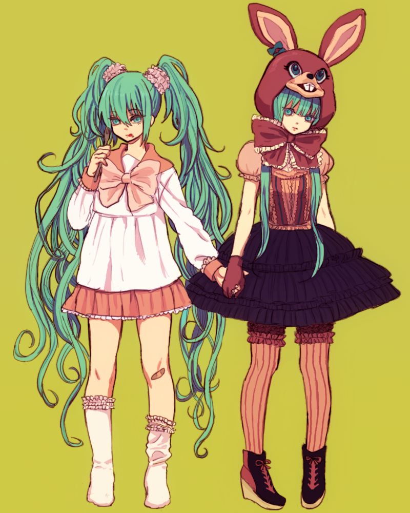 hatsune miku (vocaloid and 1 more) drawn by sarasara