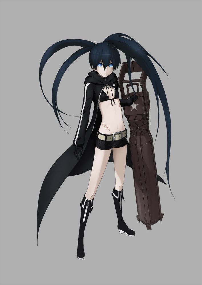black rock shooter (black rock shooter) drawn by p_(zzaazz) and yara_kami_meiosei