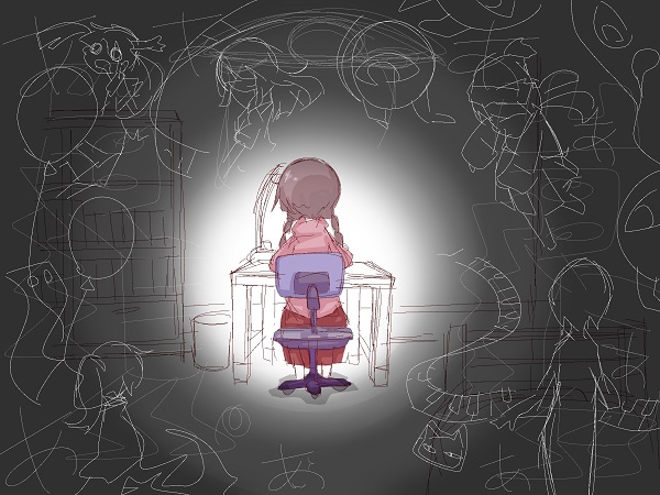madotsuki, poniko, monoko, monoe, sekomumasada sensei, and 1 more (yume nikki) drawn by mosamochi