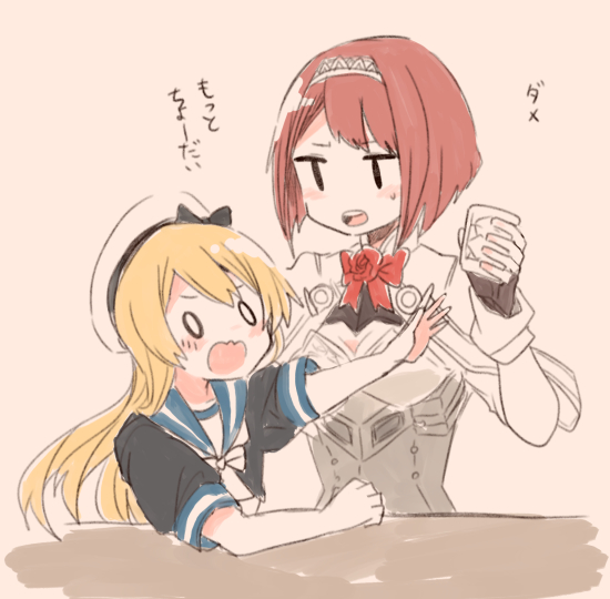 jervis and ark royal (kantai collection) drawn by itomugi-kun