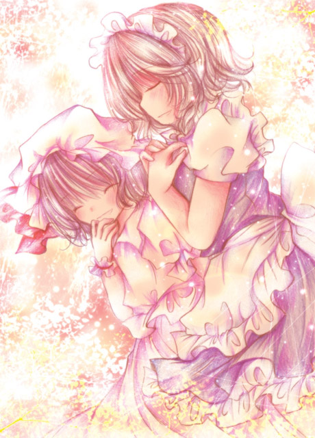 remilia scarlet and izayoi sakuya (touhou) drawn by kasuga_sunao