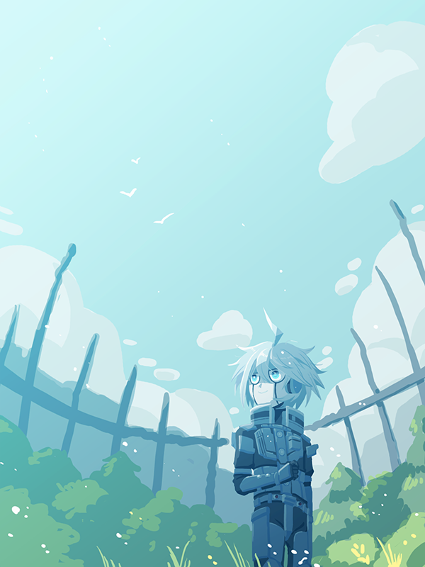 k1-b0 (danganronpa and 1 more) drawn by gohan_(8823cobalt)