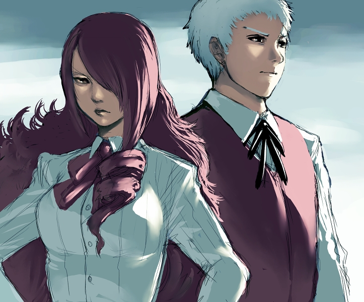 kirijou mitsuru and sanada akihiko (persona and 1 more) drawn by fumio_(rsqkr)